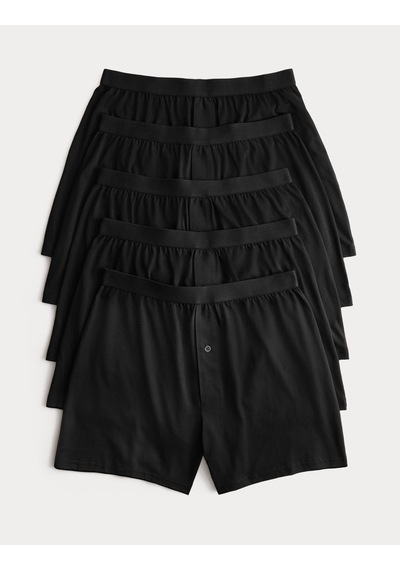 Marks & Spencer Saf Pamuklu 5'li Nefes Alabilir:trade Mark: Boxer Seti Siyah