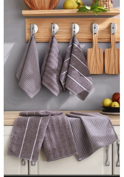 Rebeka Home Collection Sophia El Yüz Mutfak Havlu Seti 6'lı 30 x 50 CM Gri