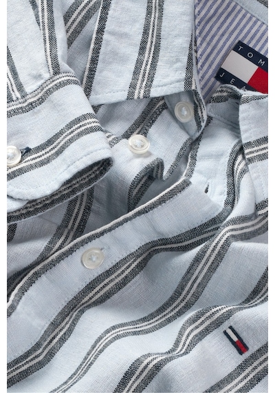 Tommy Hilfiger Tjm Regular Keten Mx Şeritli Erkek Mavi Gömlek-15654