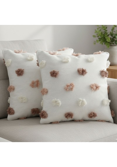 Premium Dokulu Dekoratif Kırlent Kılıfı 45x45 Cm Kabartmalı Desenli, Yüksek Kalite Kumaş Kahve Rengi