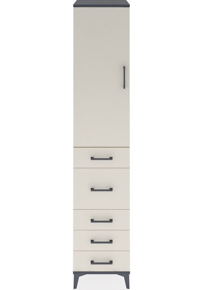 Hyperion Dolap 2 Raflı 5 Çekmeceli Tek Askılı 44x44x221 Antra... Antrasit