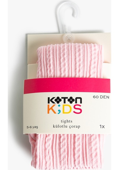 Koton Balıksırtı Desenli Külotlu Çorap 60 Den Pembe 3wkg80088aa 3WKG80088AA289