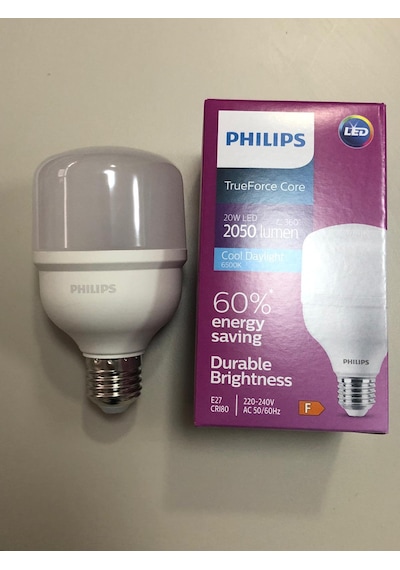 2 Adet Philips Trueforce Core Ampul 20w 2050 Lümen E27 6500k Beyaz 1