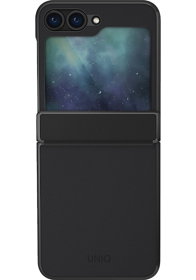 Samsung Galaxy Uyumlu Z Flip 6 Kılıf Ora Serisi Katlanabilir Deri Görünümlü Metal Çerçeve Kapak Black Samsung Galaxy Uyumlu Z Flip 6 Kılıf Ora Serisi Katlanabilir Deri Görünümlü Metal Çerçeve Kapak Black