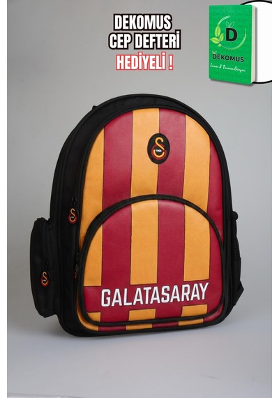 "dekomus Cep Defteri Hediyeli" Yeni Sezon Lisanslı Galatasaray Parçalı Okul Çantası Açık Gri