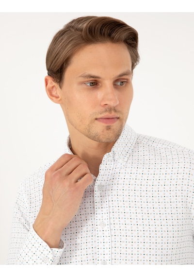 Pierre Cardin Erkek Yeşil Gömlek Desenli 50292262-vr054 Yeşil