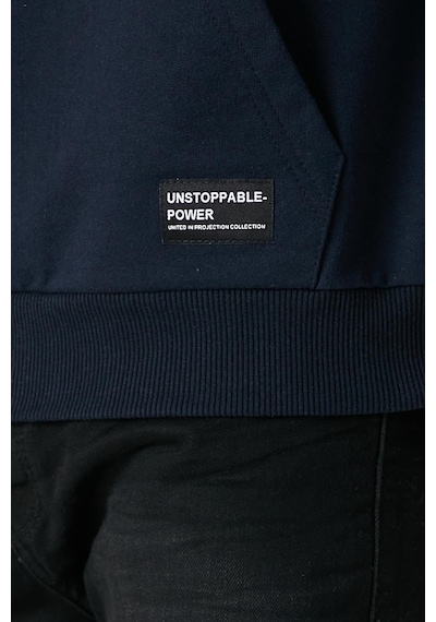 Lacivert Erkek Kapüşonlu Kanguru Cepli Sweatshirt Lacivert