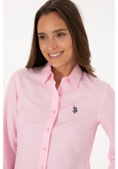 U.S. Polo Assn. Kadın Pembe Uzun Kollu Basic Gömlek 50316711-VR041