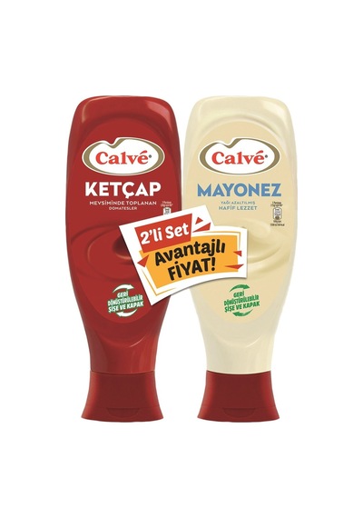 Calve Ketçap + Mayonez 1,15 Kg Pratik Sos 5'li Avantaj Paketi - 5 Adet Tarı