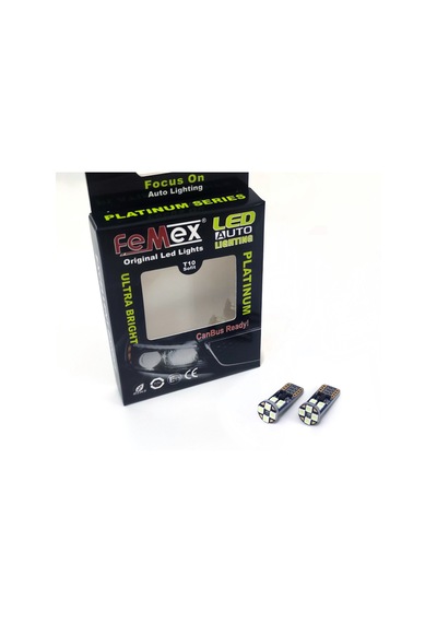 Femex  T10 3030 Chip 12Ledli Buz Mavi Turkuaz Led Ampul Aktif Canb