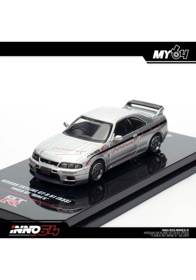 Inno 1/64 Nissan Skyline Gt-r N1 R33 "tuned By Mine's" Silver Çok Renkli