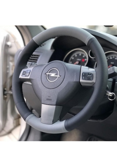 Opel Corsa Çift Desen Deri Direksiyon Kılıfı
