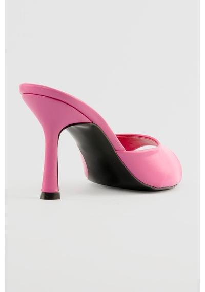 Kadın Stiletto Sivri Burun Ön Arka Açık Topuklu Terlik Cedra Fuşya Fuşya