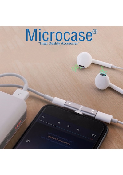 Microcase Apple Uyumlu iPhone Lightning 2In1 Şarj ve Kulaklık Çevirici Ikd101