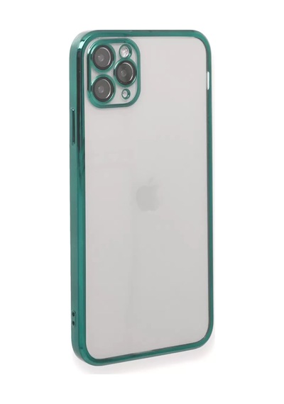 Apple iPhone Uyumlu 11 Pro Max Kılıf Lensli Silikon - Yeşil Çok Renkli