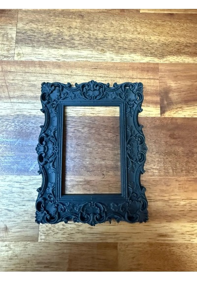 3d Baskı Barok Desenli Duvar Çerçevesi Süslü Kabartmalı Vintage Tablo Çerçevesi Mat Siyah