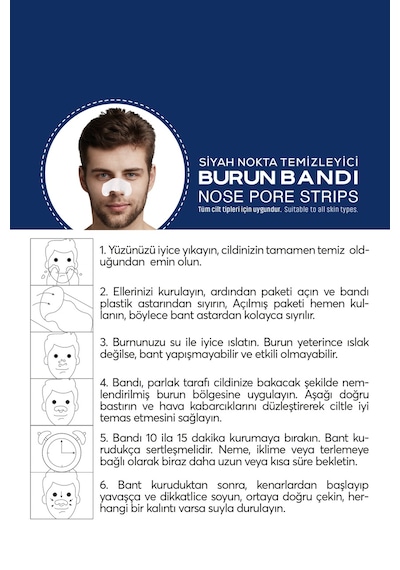 Burun Bandı Siyah Nokta Temizleme Erkek 6 Lı
