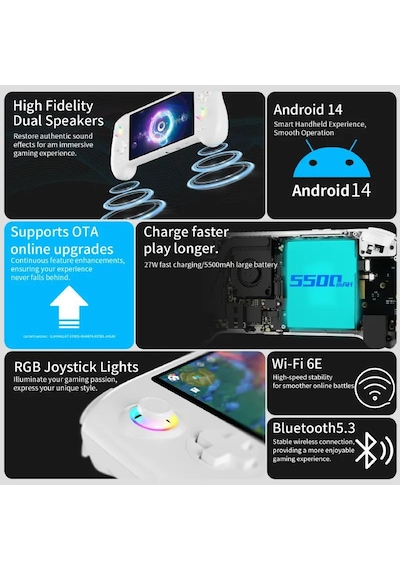 Rg 557 Beyaz 8 Gb Ram 128 Gb Depolama 5.48" Amoled Dokunmatik Ekran El Konsolu - 4nm Dimensity 8300 İşlemci Android 14 Wi-fi 6e Aktif Turbo Fan Soğutma 1080p Type-c Dp Çıkışlı Taşınabilir Konsol Rg 557 Beyaz 8 Gb Ram 128 Gb Depolama 5.48" Amoled Dokunmatik Ekran El Konsolu - 4nm Dimensity 8300 İşlemci Android 14 Wi-fi 6e Aktif Turbo Fan Soğutma 1080p Type-c Dp Çıkışlı Taşınabilir Konsol