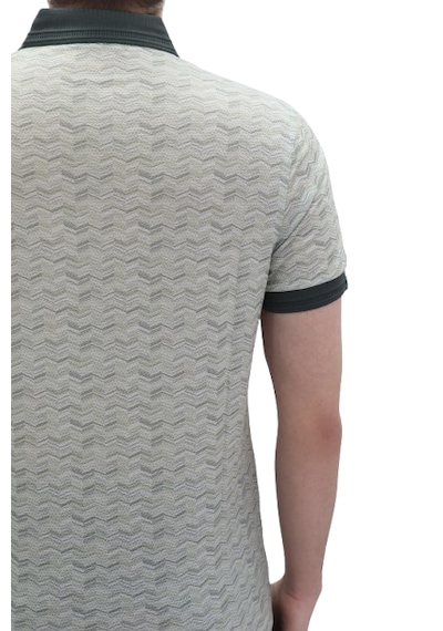 Santa Dmctekstil Erkek Kavis-115 Desenli Spor Kesim Dar Kalıp Cepsiz Polo Yaka T-shirt Haki