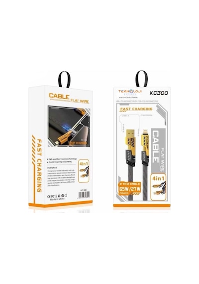 Şarj Kablosu 27w Ve 65w Hızlı Şarj Type-c Iphone Hepsi İle Uyumlu Paraşüt İpinden Kopmaz Kablo