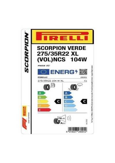 Pirelli 275/35R22 104W XL Scorpion Verde Vol Ncs Yaz Lastiği 2025