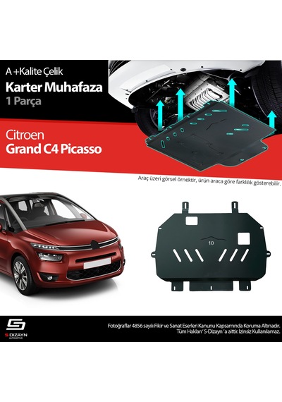 S-dizayn Citroen C4 G. Picasso Çelik Karter Muhafaza Koruma 2013-2020 A+ Kalite
