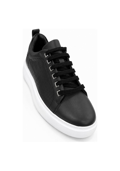 Papucumun Dünyası Erkek Siyah Hakiki Deri Sneaker