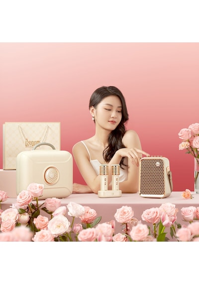 Divoom SongBird-HQ Çift Karaoke Mikrofonlu 6 Ses Efektli 50 W Taşınabilir Bluetooth Hoparlör