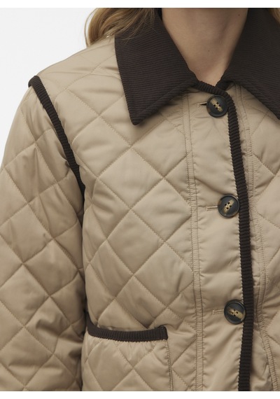 Vero Moda Bej Kadın Kapitone Mont 10336811-171312 Tcx Kahve