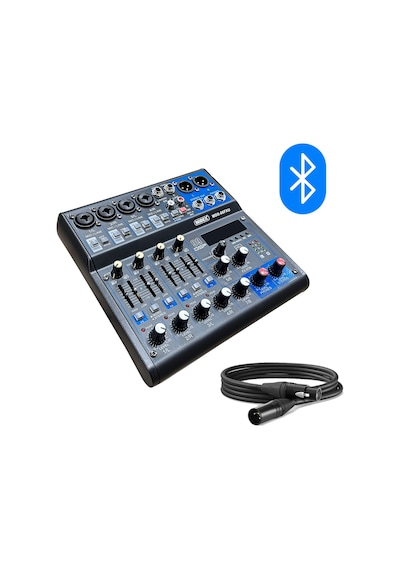 Midex MDX-06FXU Ses Mikseri Stüdyo Kayıt İçin 6 Kanal Ses Kartlı 99 DSP Efektli (+48V-USB-Bluetooth)