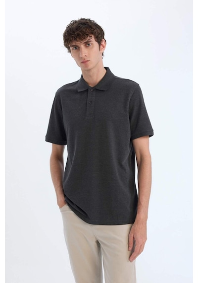 DeFacto %100 Pamuk Regular Fit Polo Yaka Kısa Kollu Basic Düz Pike Kumaş Tişört C1293AX25SPAR163
