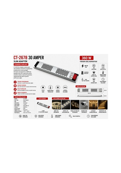 30 Amper Slim Adaptör - Ct-2678