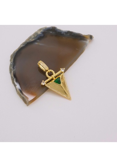 Ferizz Ajda Charm Çelik Altın Kaplama Kadın Üçgen Model-chr-106 Gold