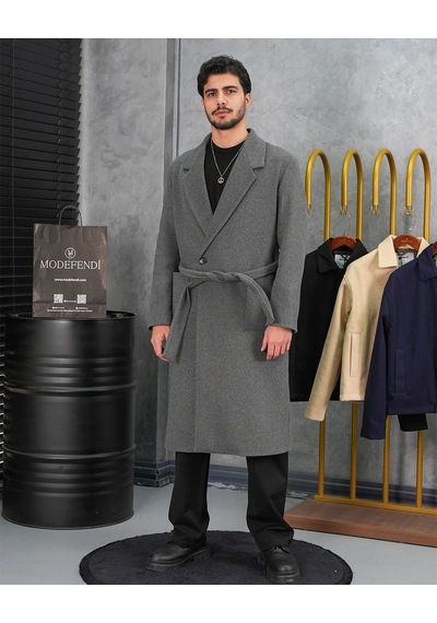 Modefendi %60 Yün Oversize Torba Cep Yüksek Kalite Oversize Kaban Antrasit