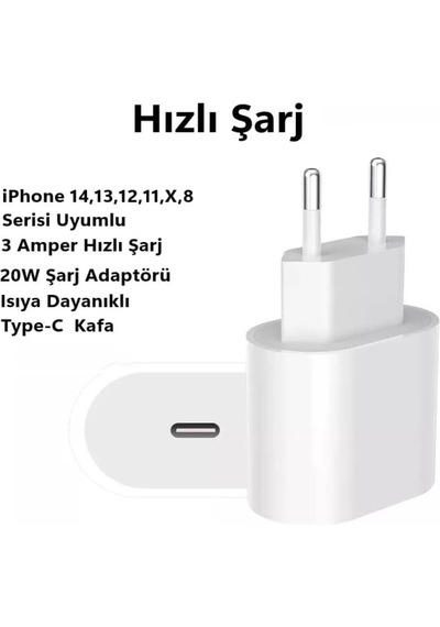 Apple iPhone Tüm Serilerle Uyumlu 20w Hızlı Şarj Başlığı Apple iPhone 11/12/13 Pro Ve Pro Max