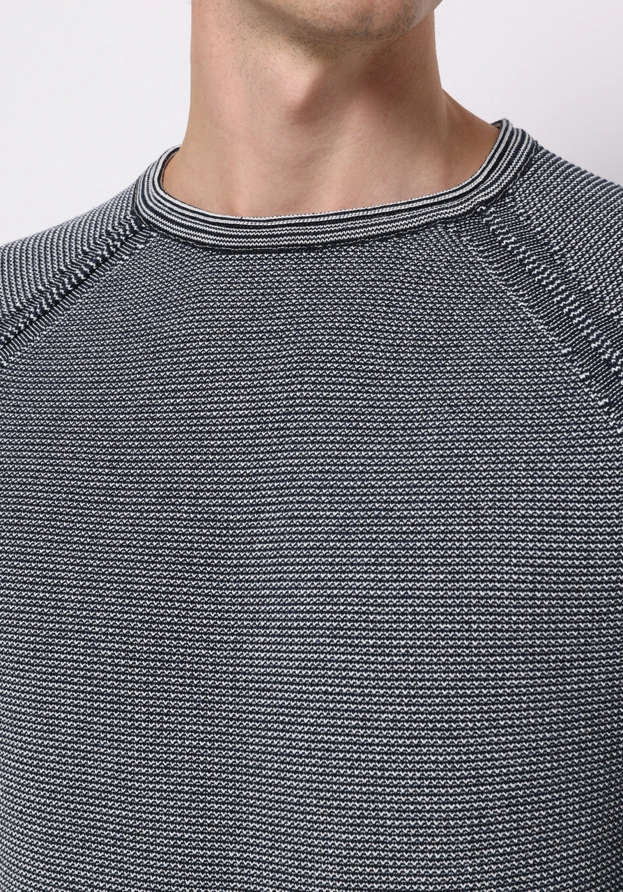Colin's Colins Regular Fit Yuvarlak Yaka Jakarlı Erkek Lacivert Kazak Cl1076862 Q1.v2 Nav Lacivert