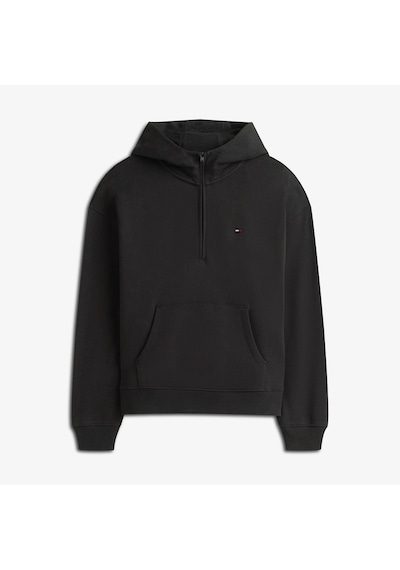 Tommy Hilfiger Bxy S-flag 1/4 Zip Kadın Siyah Sweatshirt Dw0dw21924 Siyah