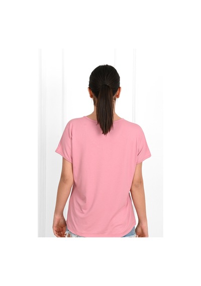 Kadın V Yaka Kısa Kollu T-shirt 1478-23 001