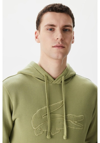 Lacoste Relaxed Fit Men's Hoodie Sweatshirt Erkek Kapüşonlu Sweatshirt Haki Haki