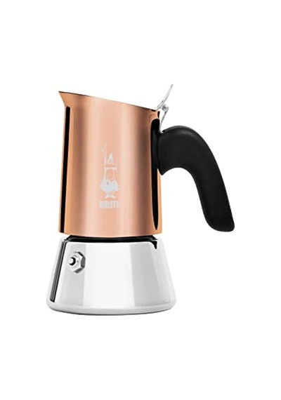Bialetti - Venus: 2 Cups Ocak Üstü Espresso Pişirici - 85ml - Kahverengi, Gümüş Renk - Paslanmaz Çelik Gövde - Patentli Güvenlik Valfi - Tüm Ocak Türleri İçin Uygundur İndüksiyon Hariç