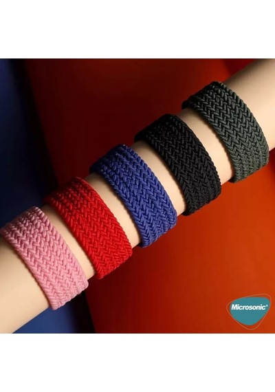 Garmin Vivoactive 5 İçin Kordon, Medium Size, 155mm Braided Solo Loop Band Vivoactive 5 İle Uyumlu Kordon - Kırmız