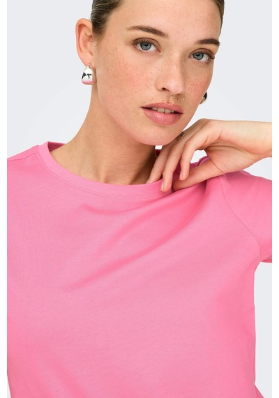 Only Onlfreja Luxe Kadın Tişört Kısa Kollu Pembe