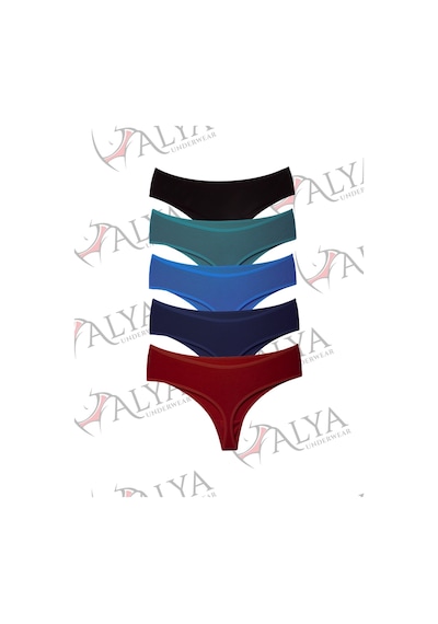Alya Underwear Kadın Külot Yüksek Bel Tanga, Toparlayıcı - 2 Siyah, 1 Beyaz, 2 Ten S, M, L, Xl, 2xl - 5 Adet Çok Renkli P24