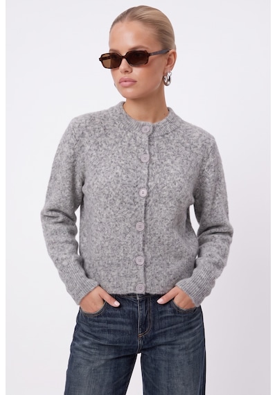 Ritnice Kadın Warm Soft Dokulu Basic Gri Triko Hırka