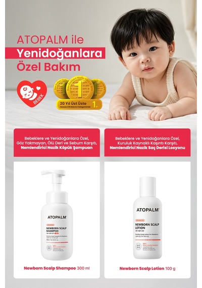 Bebeklere&yenidoğanlara Özel Göz Yakmayan Konak&sebum Karşıtı Şampuan Atopalm Newborn Scalp Shampoo