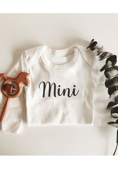 İmaj Tuğbababy Mini Uzun Kol Çıtçıtlı Organik Bebek Body Beyaz