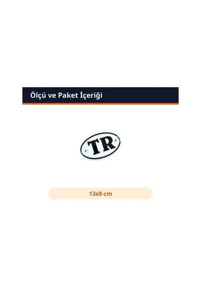 Trobus Vantuzlu Cam Süsü Tr Plaka Oval Pleksi 13x8 Cm Beyaz