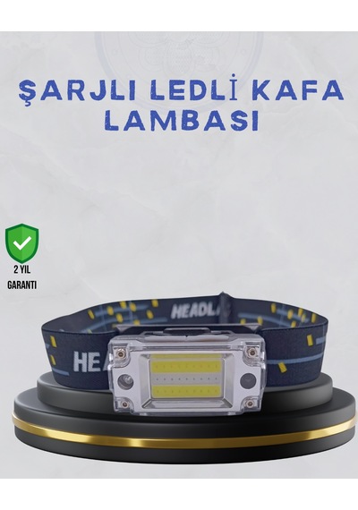 Kompakt Led Kafs Feneri Usb Şarjlı Manyetik 2 Işık Modlu 215 Lümen Beyaz - Siyah