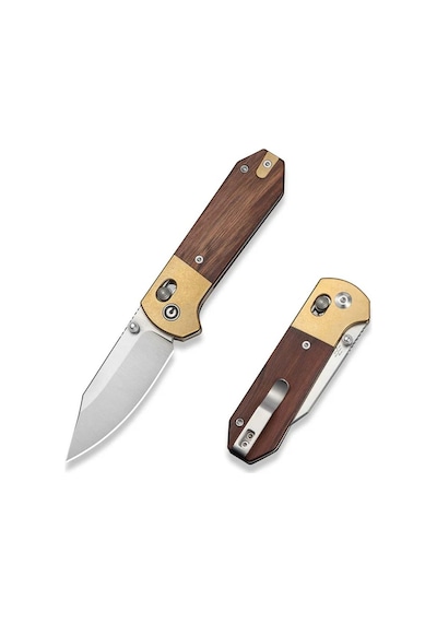 Civivi Yonder Clip Point Guibourtia Wood Handle And Stonewashed Brass Bolsters Satin Finished 14c28n Blade Kamp Çakı Kahverengi Civivi Yonder Clip Point Guibourtia Wood Handle And Stonewashed Brass Bolsters Satin Finished 14c28n Blade Kamp Çakı Kahverengi