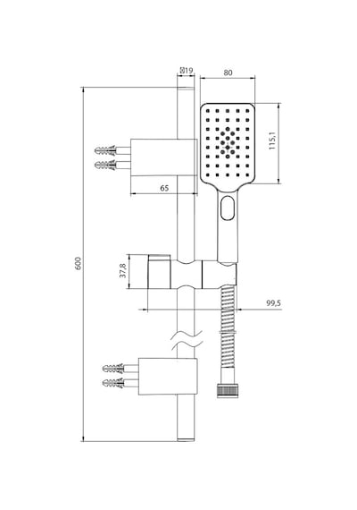 Eca Tiera Plus Banyo Hareketli Sürgülü Duş Seti Üst Takımı 102146092 Krom